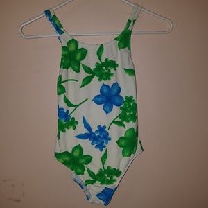 Flowery Cute Swimsuit Criss-Cross